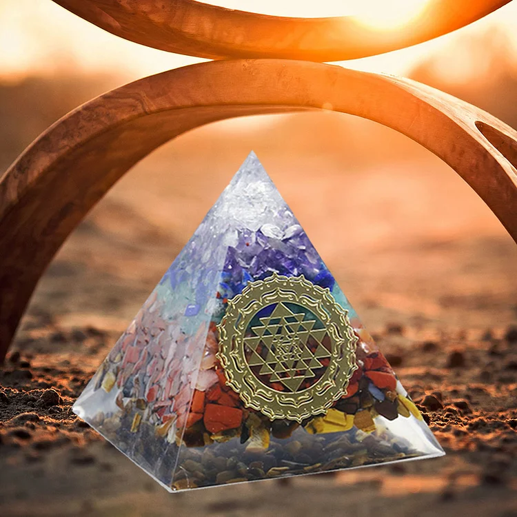 5cm Orgonite Pyramid Natural Crystal Stone Orgone Energy Healing Home Decor