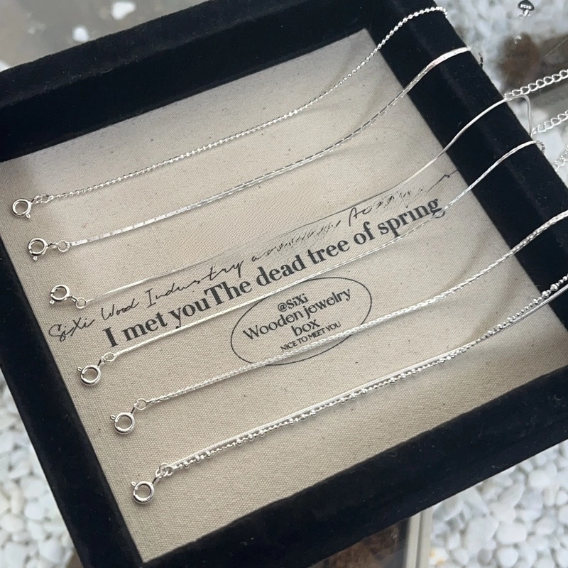 925 Sterling Silver Ball Chain Snake Chain Bracelets Elegant Minimalist