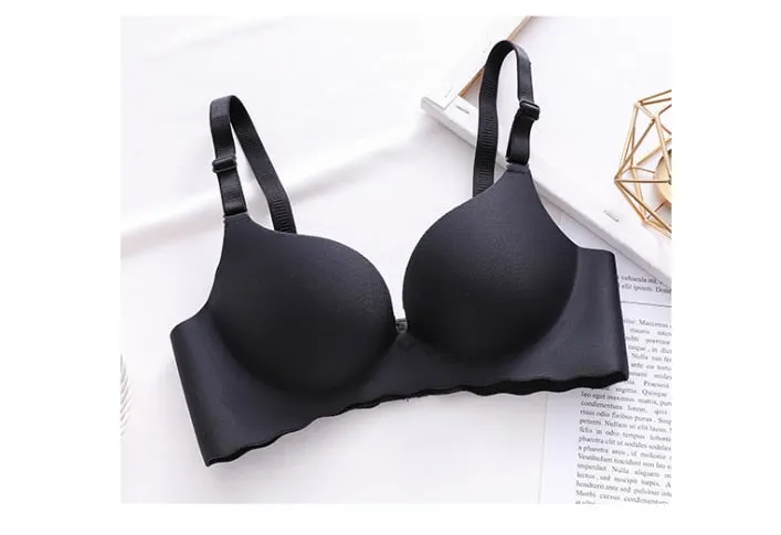 Sexy One-Piece Bra Women Wireless Breathable Underwear Gather Push Up Simple Lingerie Seamless Bralette Candy Color нижнее белье