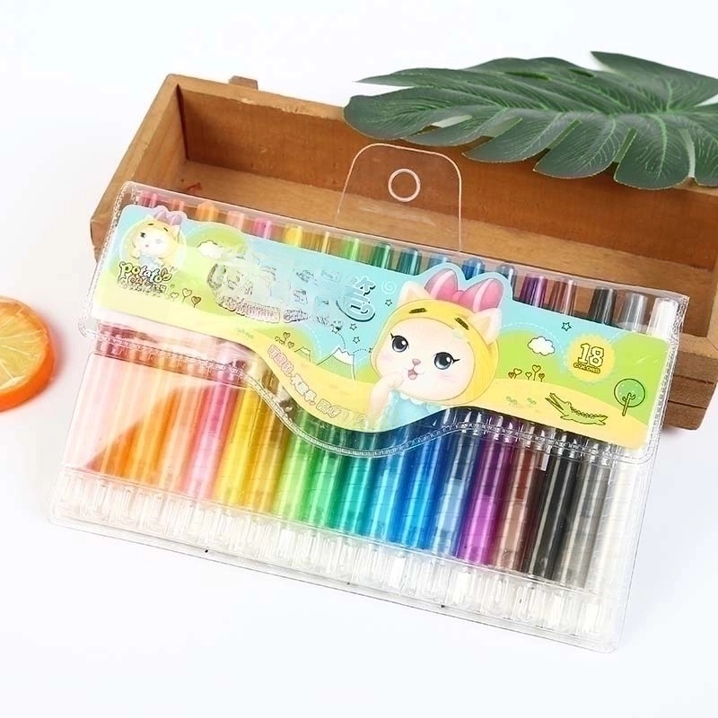 Children’s Rotating Crayons Washable Not Dirty Hand Painting Graffiti Pen