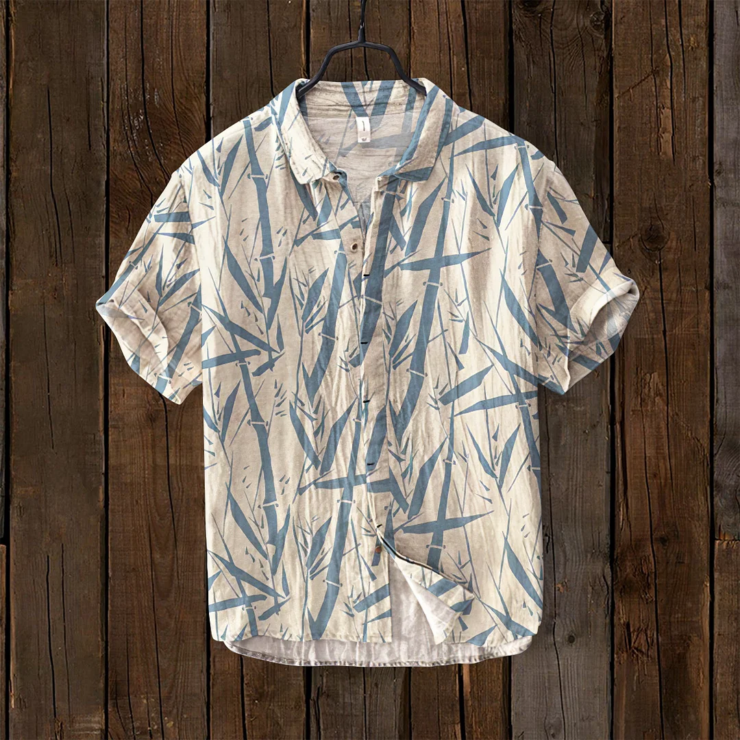Bamboo Forest Japanese Art Linen Blend Comfy Shirt