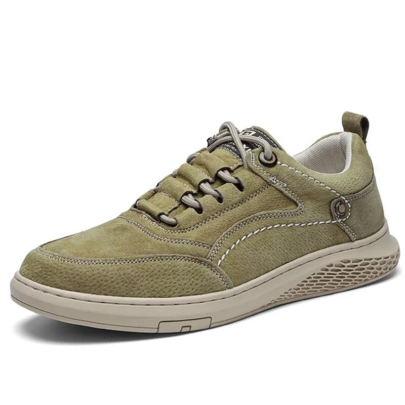 Classic Men's Casual Shoes Cow Genuine Leather Breathable Men's Sneakers Leather Outdoor Non-slip Men's Moccasins Men's Shoes