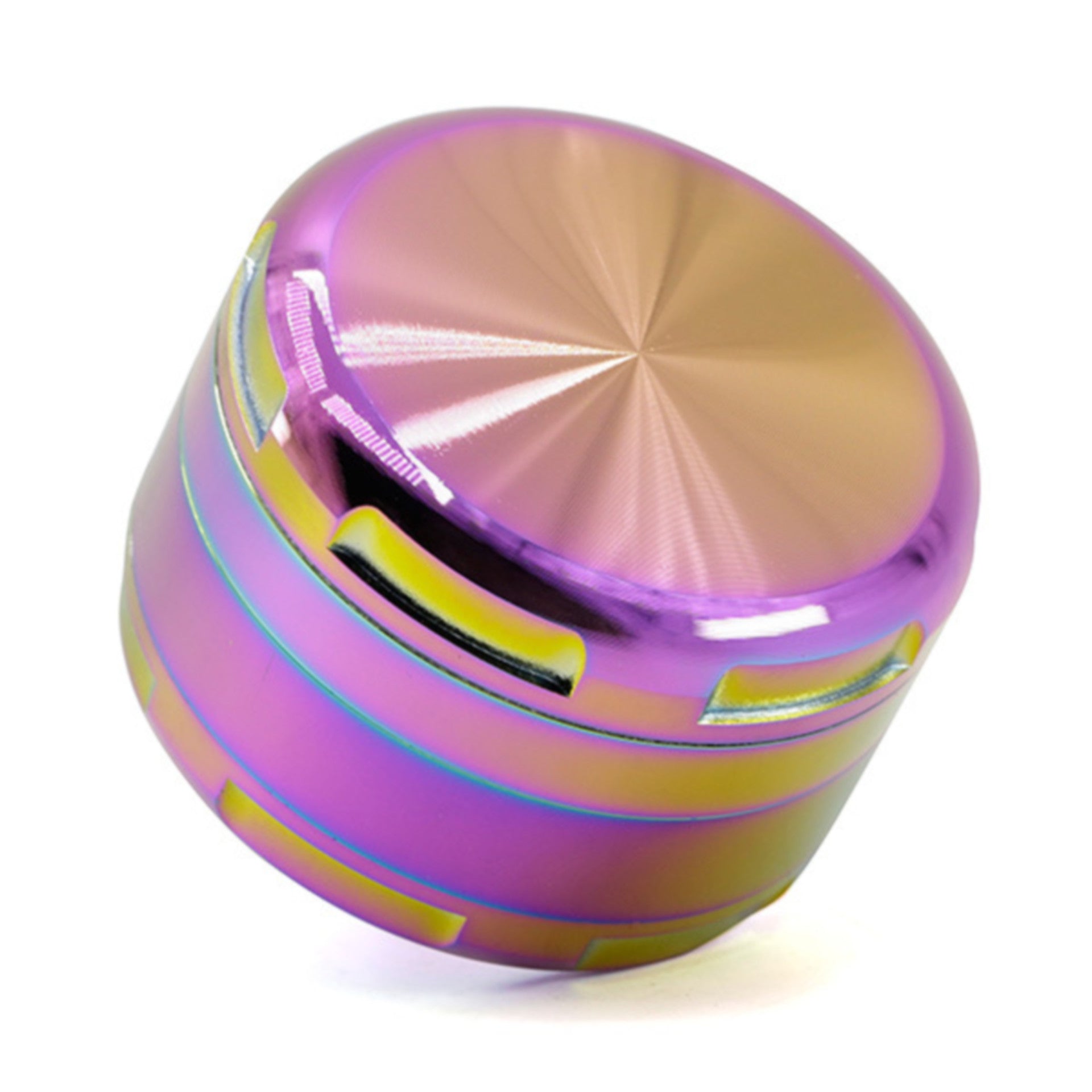63MM Colorful Zinc Alloy Round Chamfered Iridescent Rainbow  Grinder