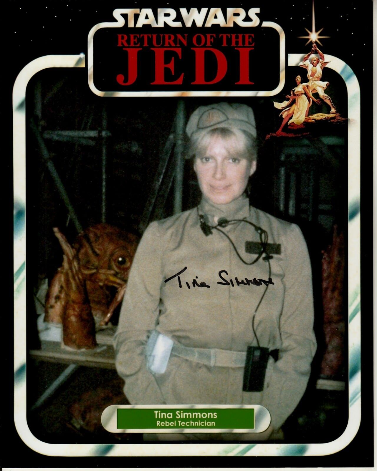 TINA SIMMONS hand-signed STAR WARS RETURN OF JEDI 8x10 color closeup UACC RD COA