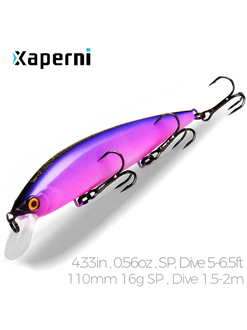 Xaperni 110mm 16g Hot fishing tackle A+ tungsten system fishing lures minnow bait suspending  bait 16colors for choose