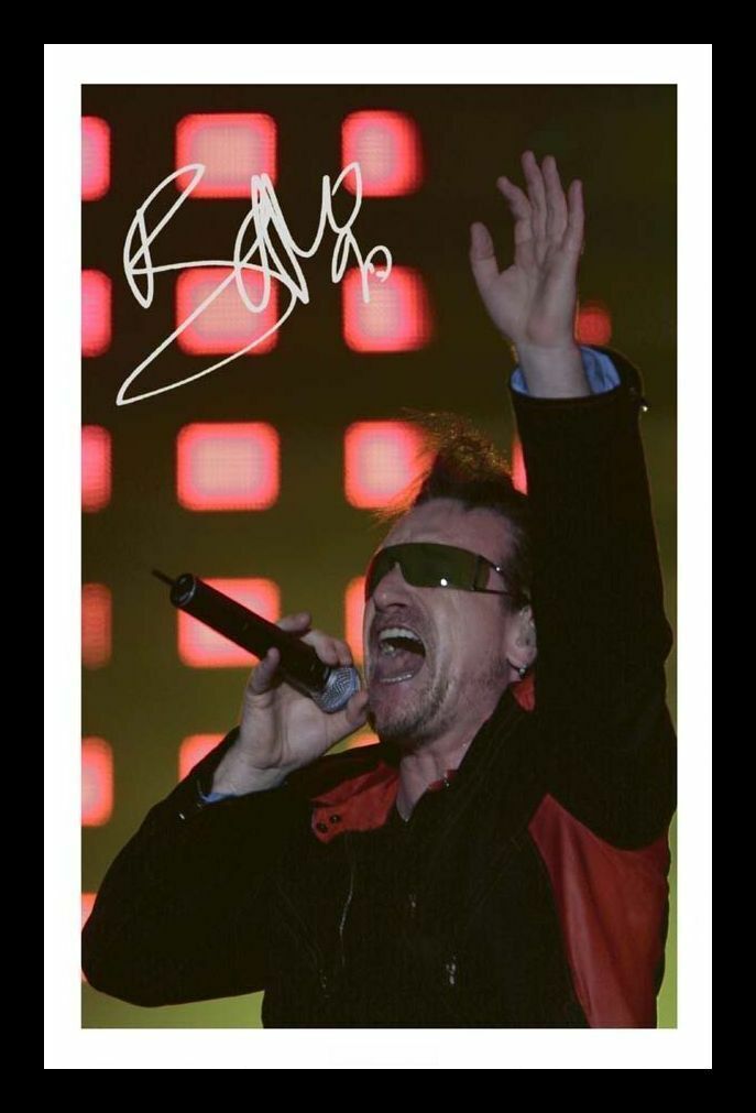 Bono - U2 Autograph Signed & Framed Photo Poster painting