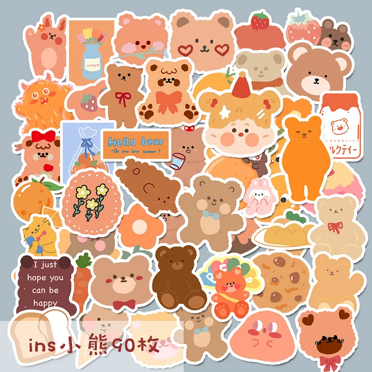 JOURNALSAY 90pcs Cartoon Cute Girl Nimal Journal Mobile Phone Decoration Sticker Pack