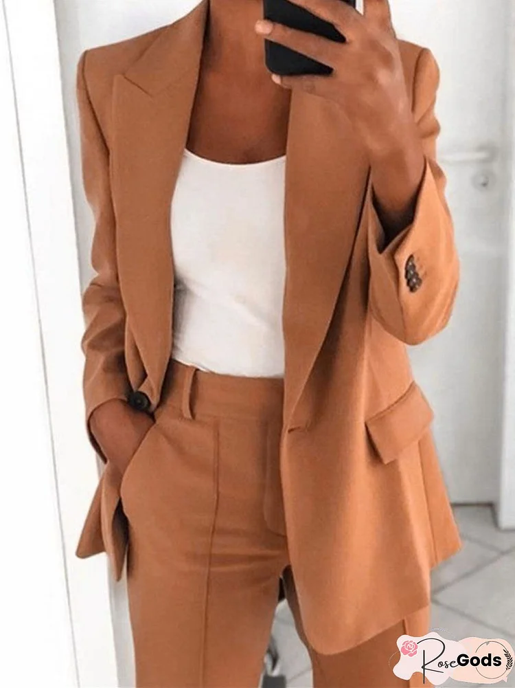 Spring and Autumn Fashion Lapel Slim Cardigan Temperament Suit Jacket Women's Office Long Sleeve Women's Jacket Blazer Women