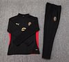 Joyfball 2024/2025 AC Milan Half-Pull Training Suit Black Jersey 1:1 Thai Quality Set