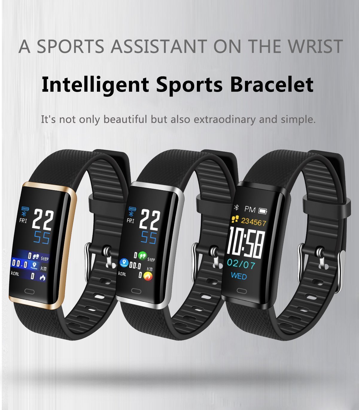 R9 Smart Sports Bracelet for Men Women Waterproof Fitness Tracker Smart Blood Group Pressure Heart Rate Monitor Bracelet