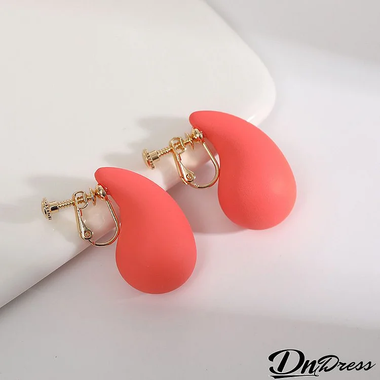 Women Simple Fashion Multicolor Paint Acrylic Frosted Water Drop Earrings