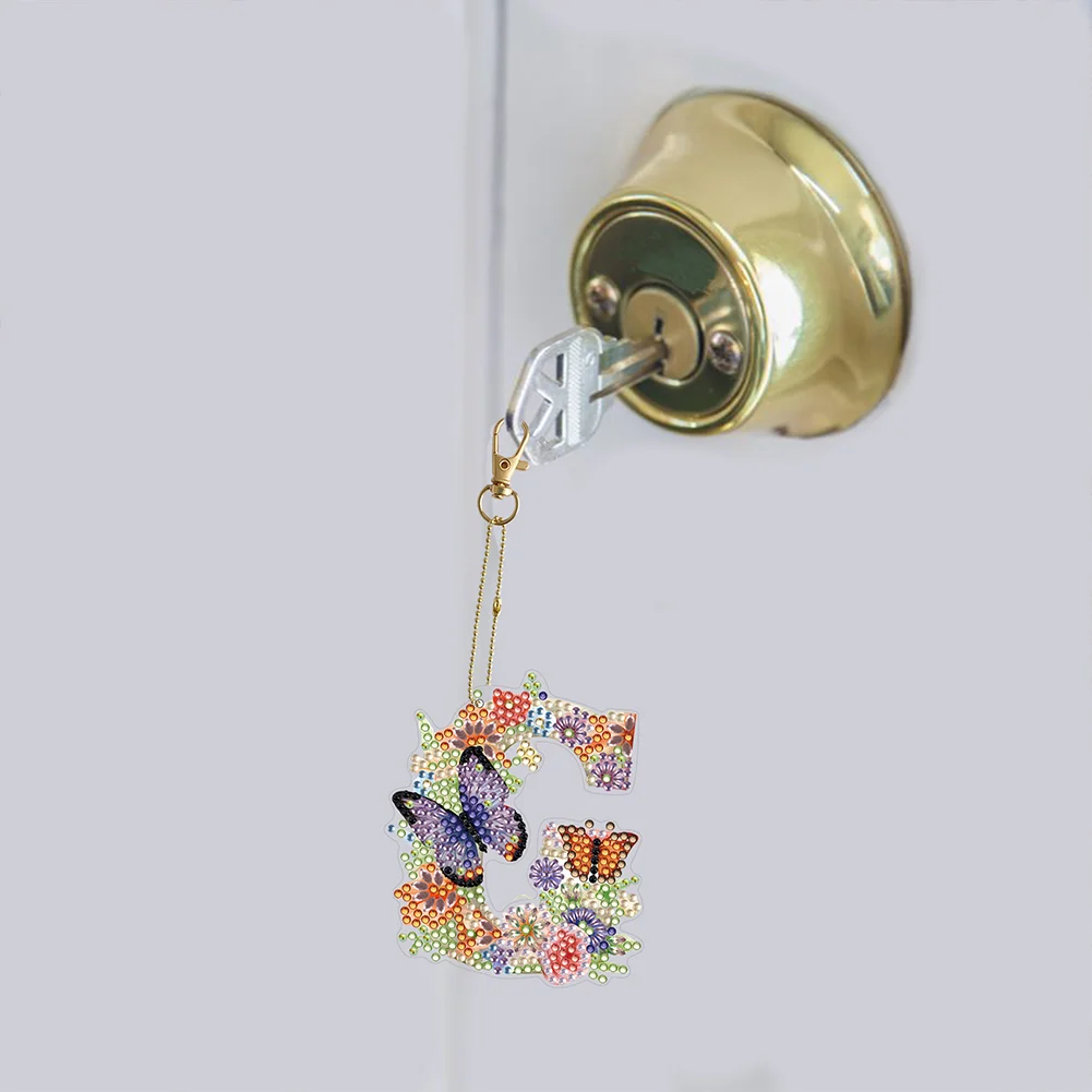 DIY Diamond Art Key Rings Special Shaped Keychain Supplies Lettter Gift for Kids
