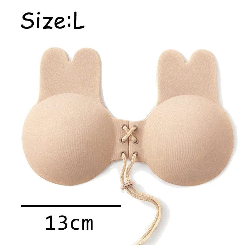 9CM-13CM Plus Size Rabbit Nipple Cover Breast Petals Intimates Accessories Push Up Invisible Bra Reusable Breast Stickers 1Pair