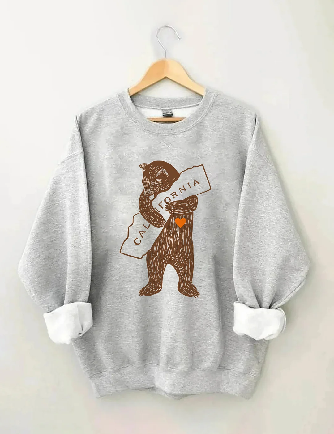 Bear Hugging California Map Sweatshirt