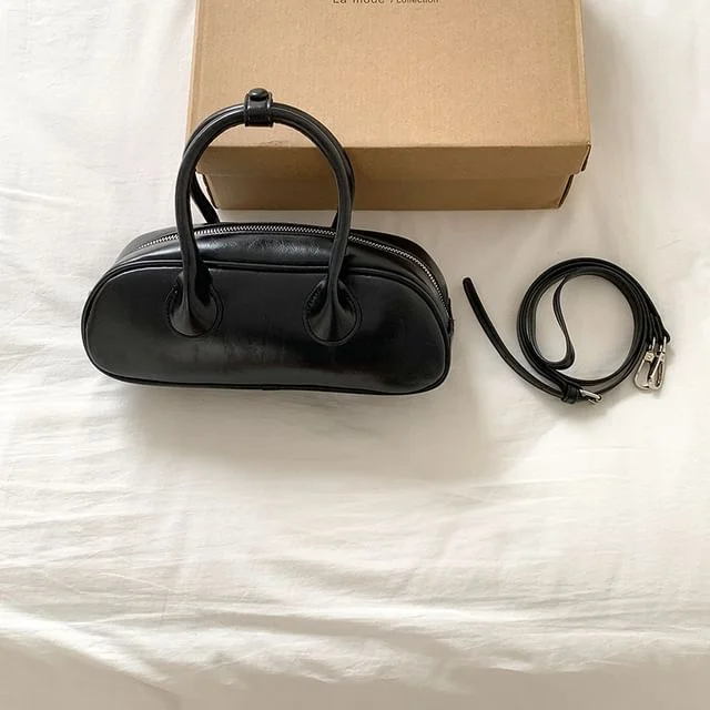 Faux Bag Leather Handle Crossbody Top Plain