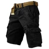 Men's Outdoor Vintage Washed Cotton Washed Multi-pocket Tactical Shorts by Inlyline