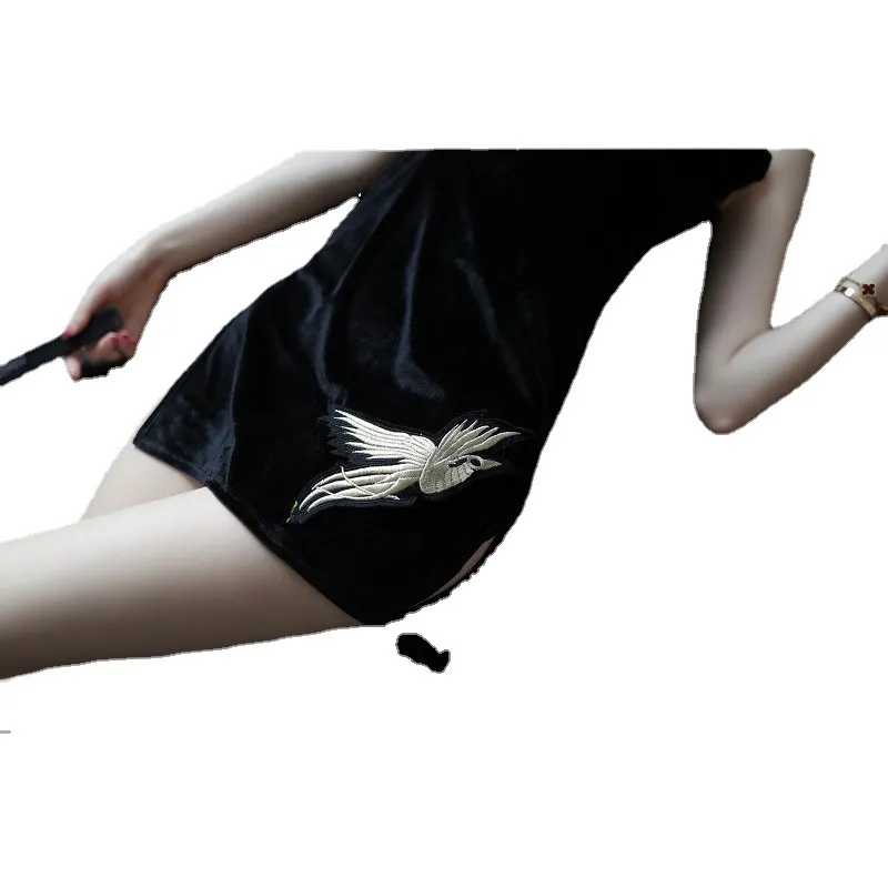 Churchf Sex Lingerie Show Back Eagle Bird Cheongsam Small Breast Passion Set Sexy Classical Nightclub Teasing Sexy Seduction