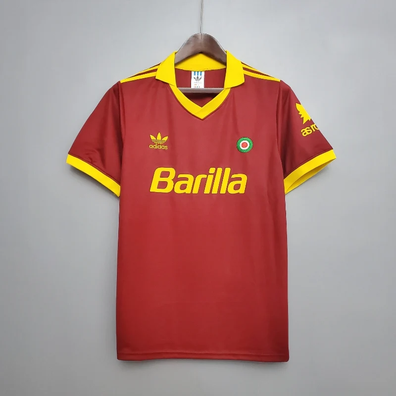 Retro 1991-92 Roma Soccer Jersey Home
