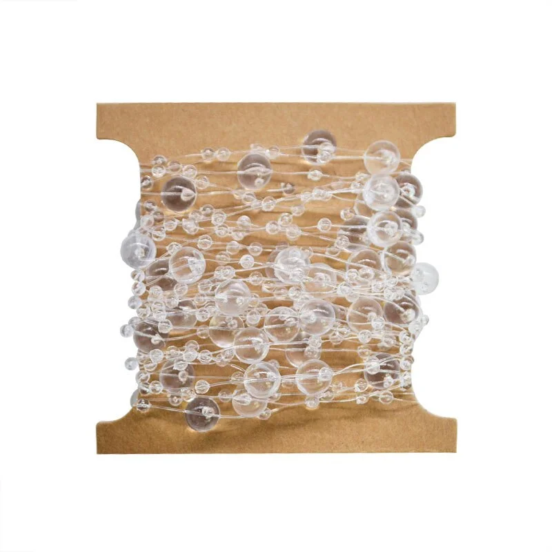 5M Fishing Line Artificial Pearls Beads Chain Garland Flowers Wedding Bridal Bouquet Flowers Wedding Party DIY Decoration