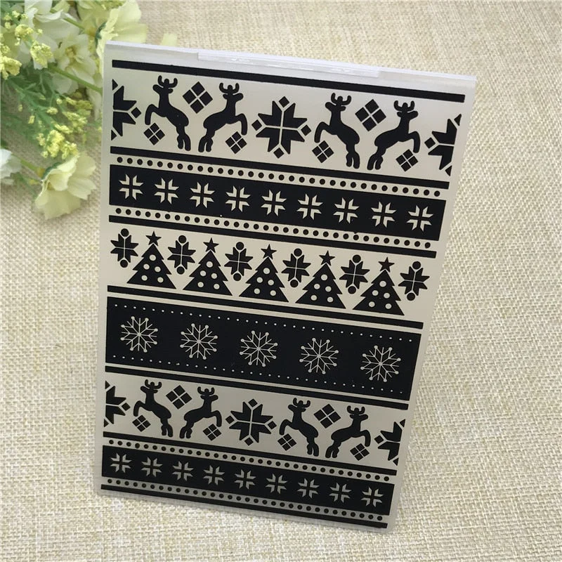 Christmas Plastic Embossing Folder For Scrapbook DIY Album Card Tool Plastic Template