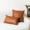 Plain Brown PU Leather Home Living Creative Cushion Pillow Cover