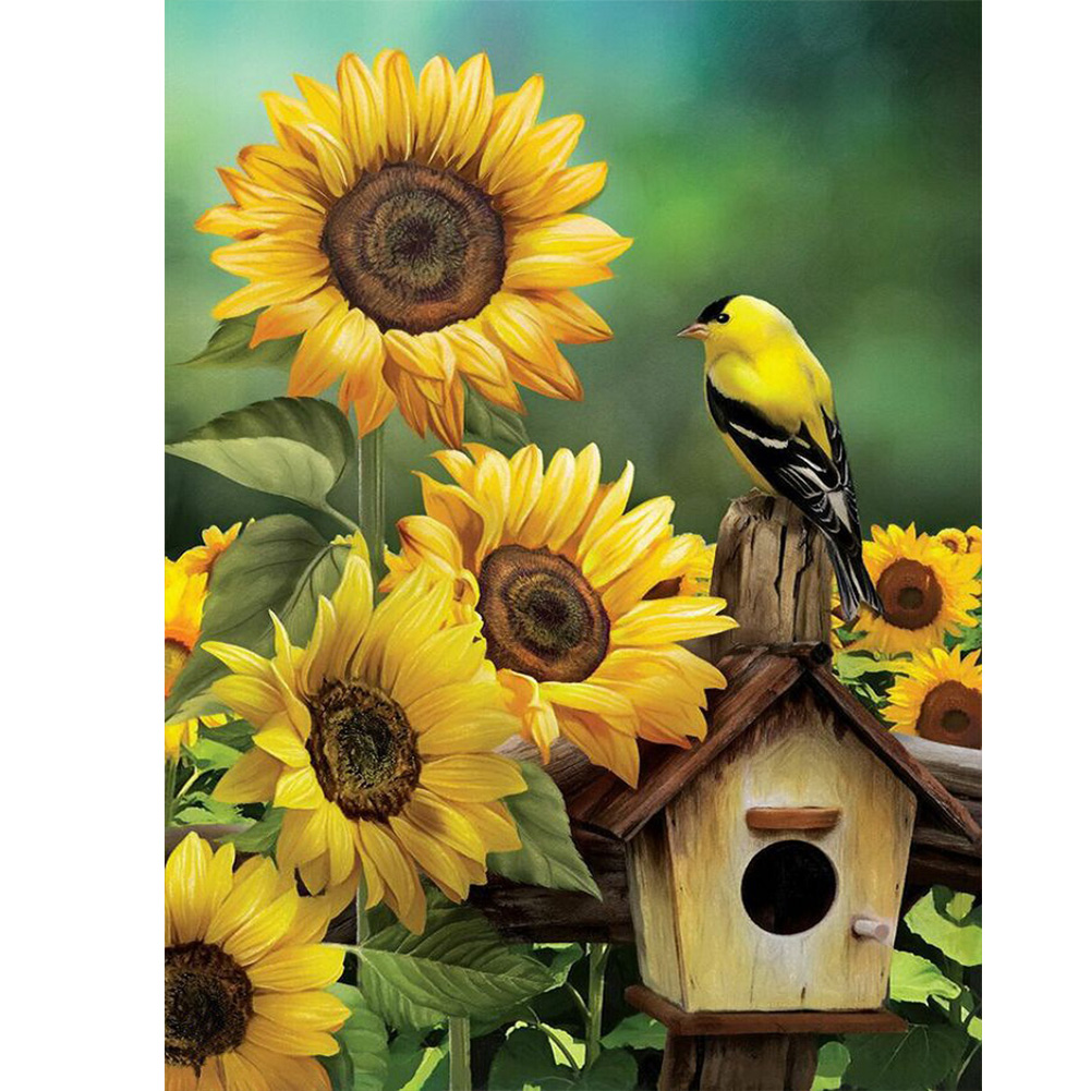 

(Multi-Size) Bird Color Flowers - Round/Square Drill Diamond Painting 30*40CM/40*50CM, Square diamond 30*40cm, 501 Original