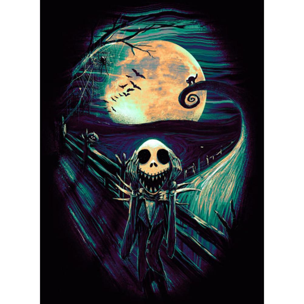 

40*50CM - Night Skull - Round Drill Diamond Painting, 501 Original