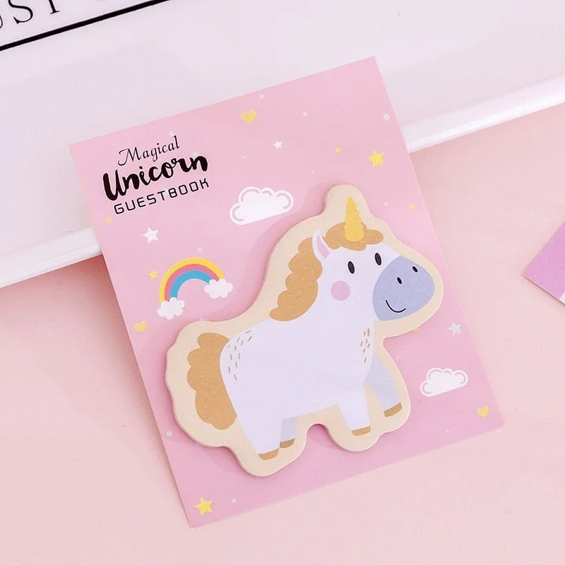 Adhesive Cute Kawaii Rainbow Unicorn Sticky Notes Notepad Memo Pad Office School Supply Stationery notebook Sticker Decoration