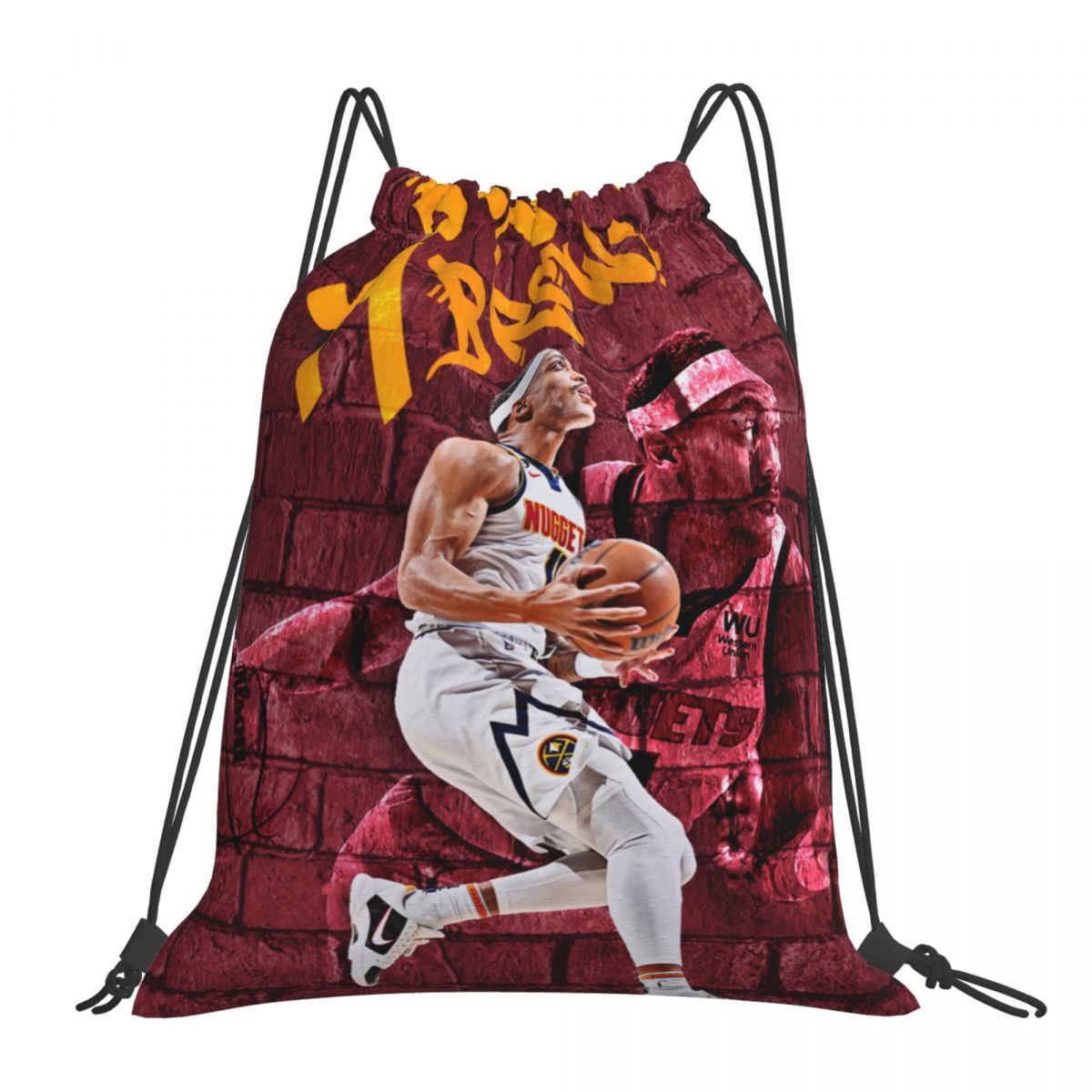 Denver Nuggets Justin Holiday Unisex Drawstring Backpack Bag Travel Sackpack