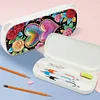 (US Local)Love Pattern DIY Diamond Pencil Case Pens Brushes Accessories Travel Pencil Box