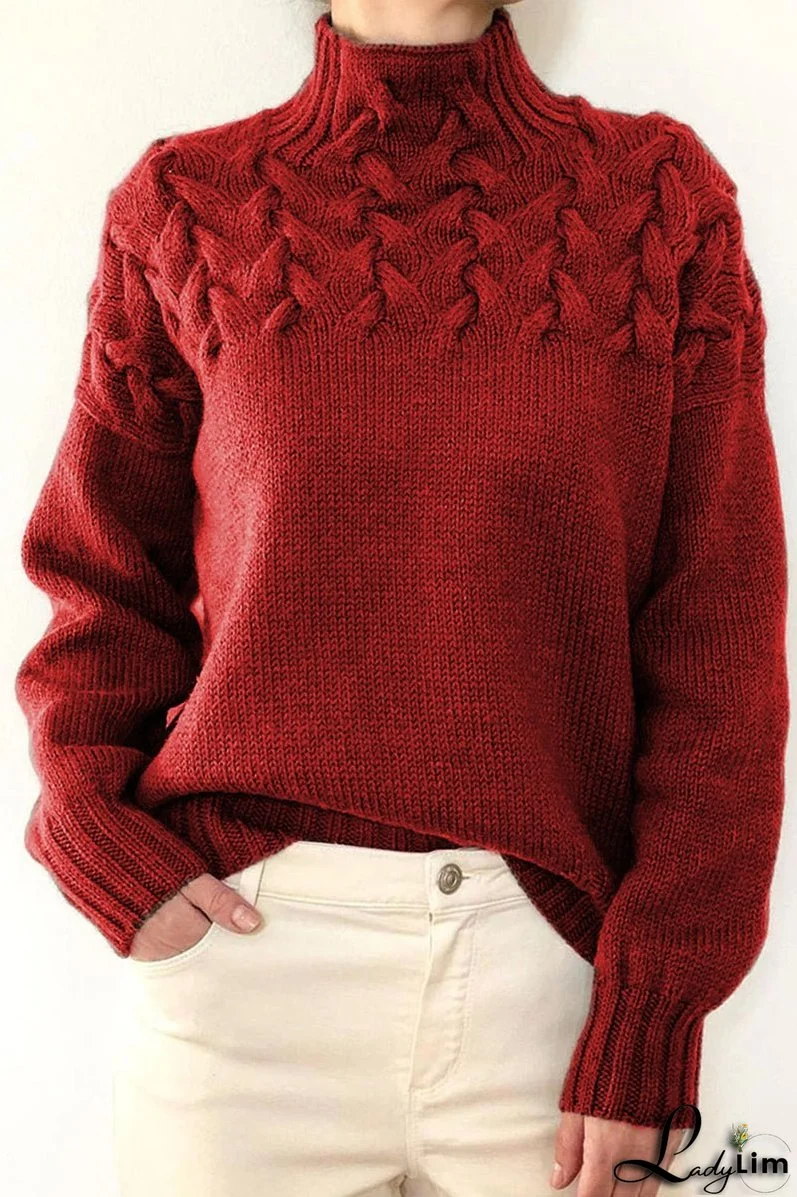 Casual Solid Weave Turtleneck Sweaters(11 Colors)