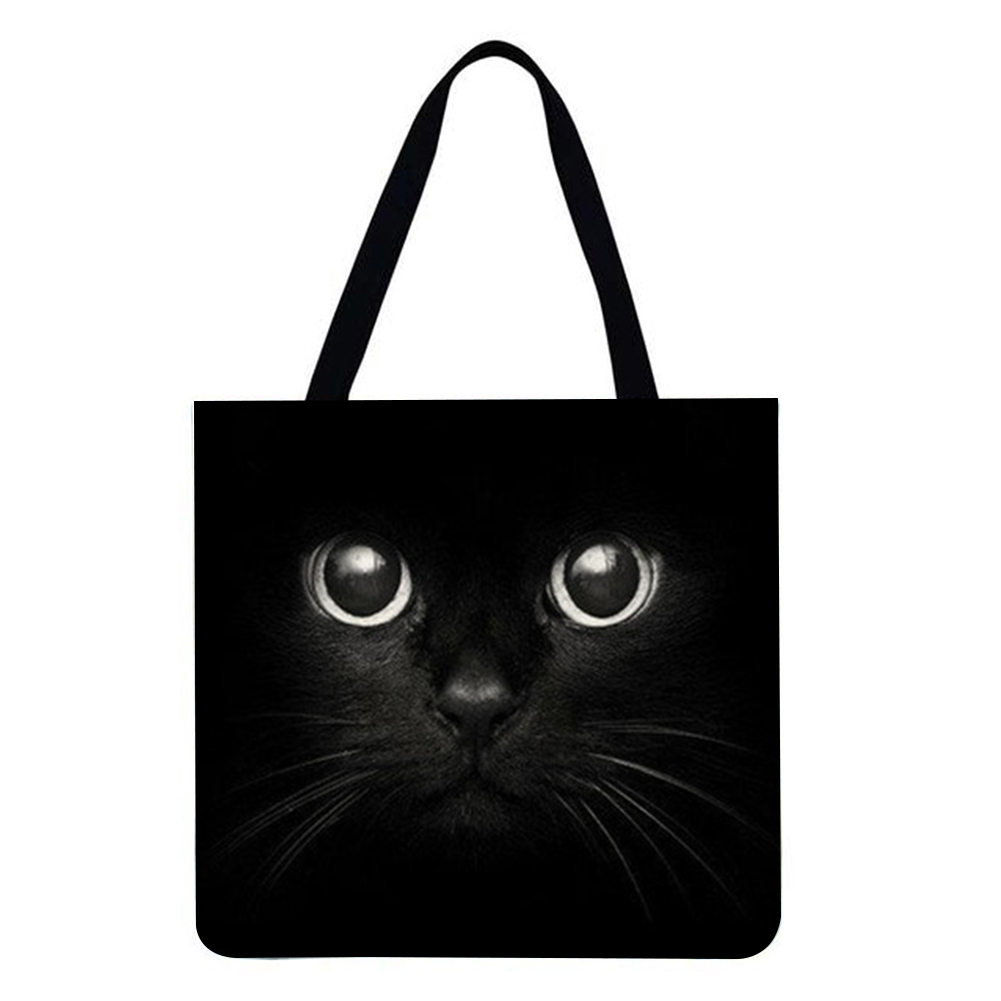 Black Cat 40*40cm linen tote bag