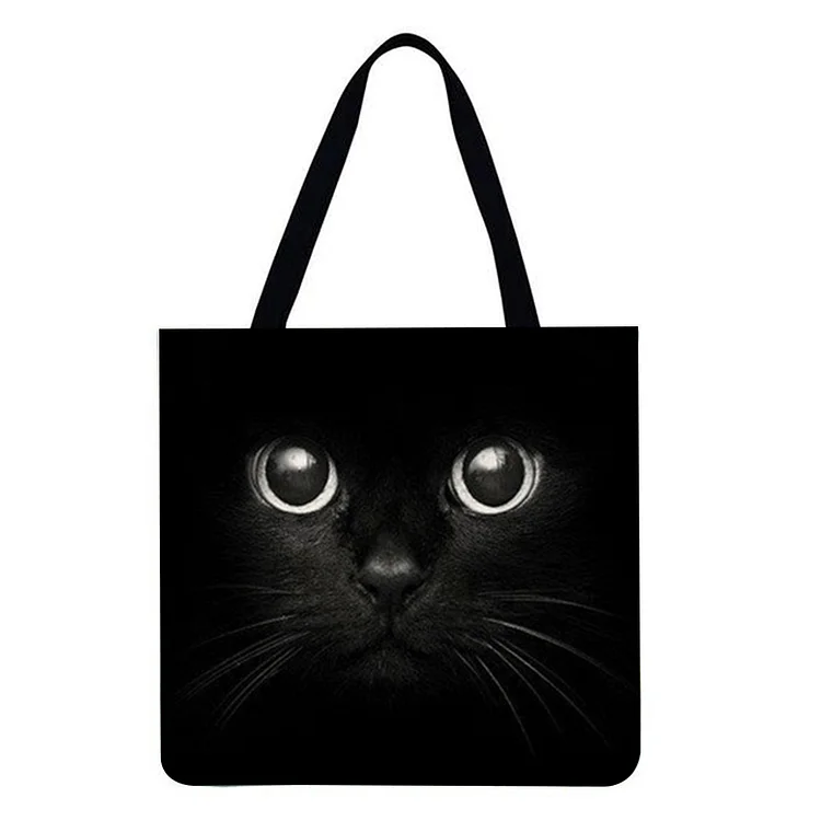 Black Cat - Linen Tote Bag