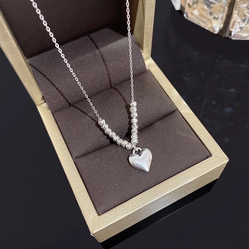 Minimalist Heart Shape Flower Bow Knot Titanium Steel Copper Plating Inlay Artificial Gemstones Pendant Necklace