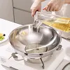 🍳Po&ecirc;le &agrave; frire antiadh&eacute;sive en acier inoxydable avec couvercle
