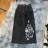 Hyhis Retro Hip Hop Goth Pattern Baggy Jeans Y2k Harajuku Black Pants Men Women High Waist Wide Leg Trousers Casual Streetwear
