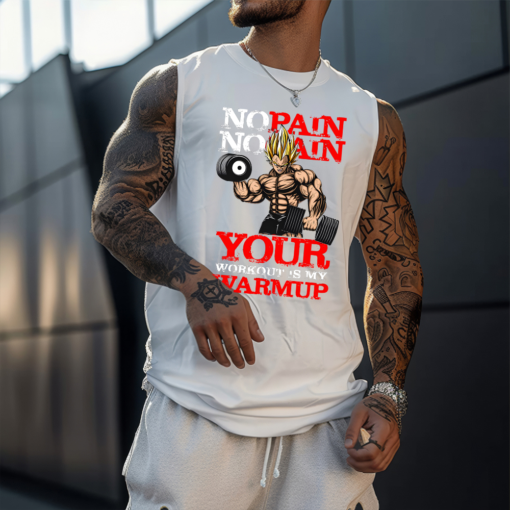 Men's Casual Dragon Ball Anime Printed Fitness Tank Top
