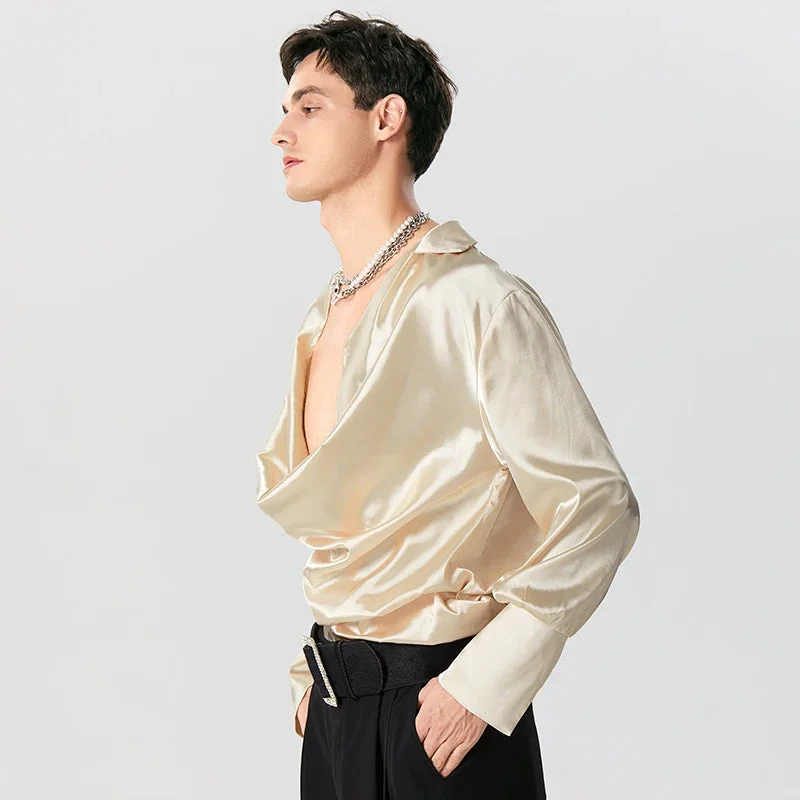 Brownm Cowl Neck Shirt
