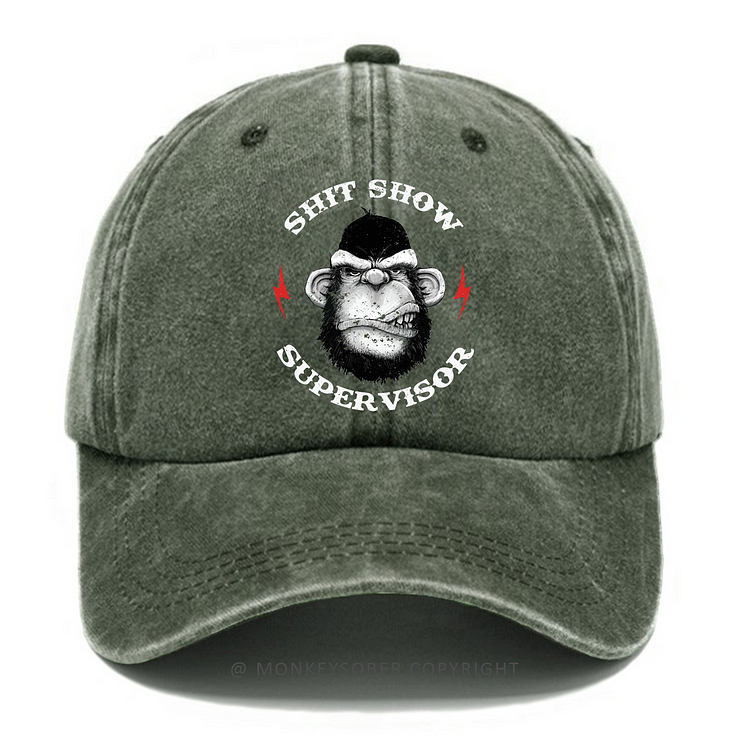 Shit Show Supervisor Washed Baseball Caps