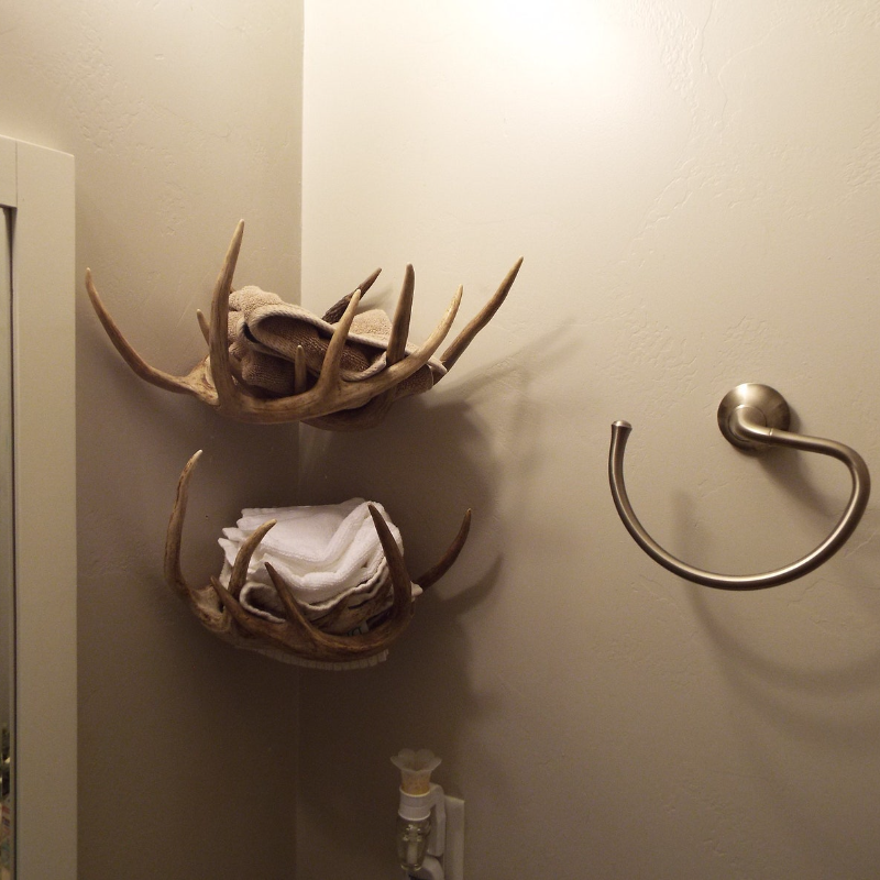 Antler towel rack holder