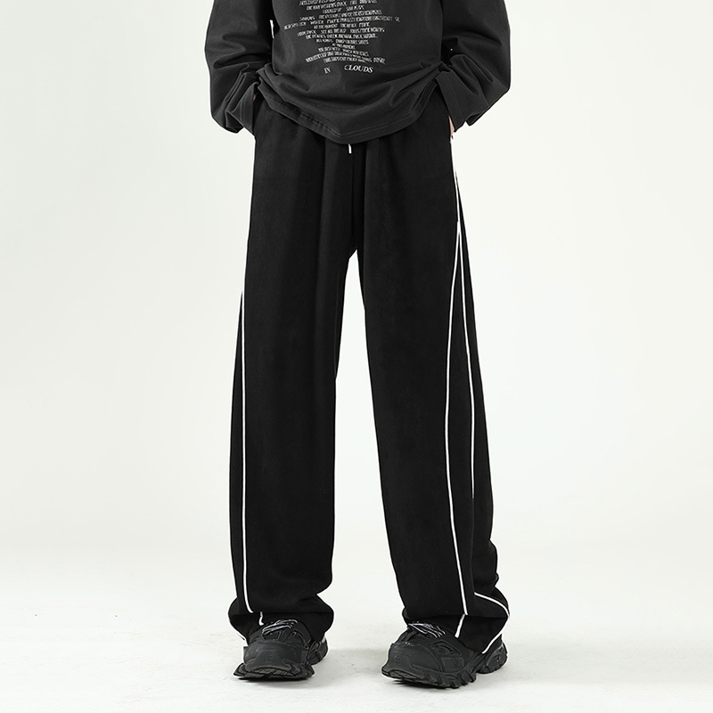 Sopula American Trendy Straight-Leg Contrast Striped Sweatpants - SOPULA