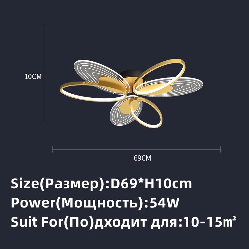 Modern Led Chandelier For Living Room Dining Room Bedroom Ceiling Pendant Lights Painted Gold Metal Acrylic Chandelier Dimmable
