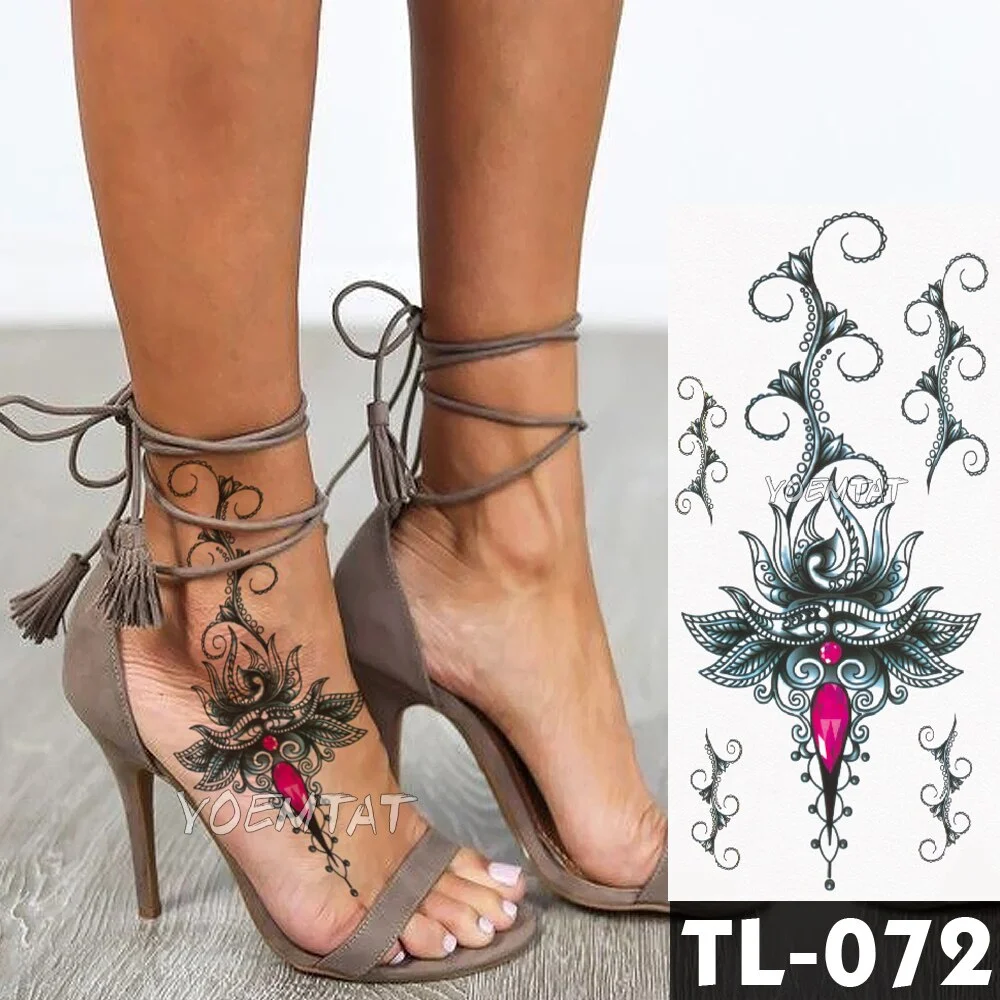 Sdrawing Transfer Black lace bright butterfly Pattern Temporary Tattoo Sticker Chest totem body art Waterproof Fake Flash Tattoo