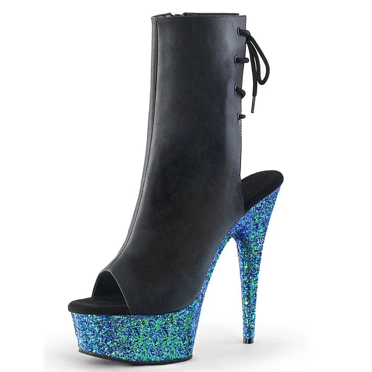 VCshoes 15cm Thin Heels Women's Peep Toe Exotic Dancer Ankle Boots Fashion Flash Platform Gothic Shoes Stripper Pole Dance Models Show