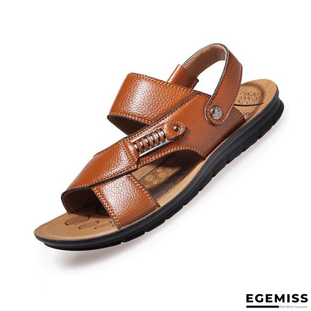 Men Genuine Leather Roman Sandals Male Casual Shoes Flip Flops Fashion Outdoor Slippers Shoes | EGEMISS