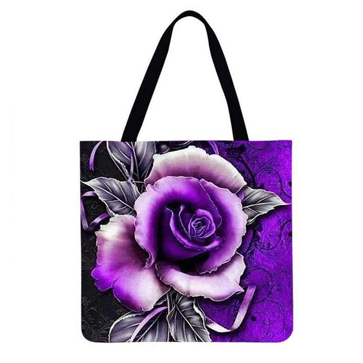 Purple Rose - Linen Tote Bag