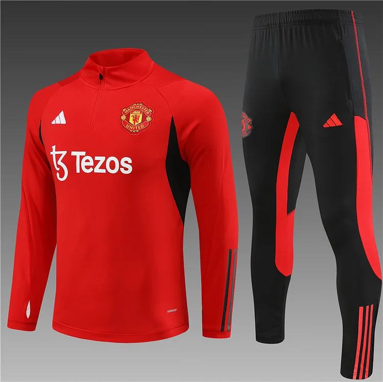 2023-24 Manchester United Red Half-Pull Training Jersey