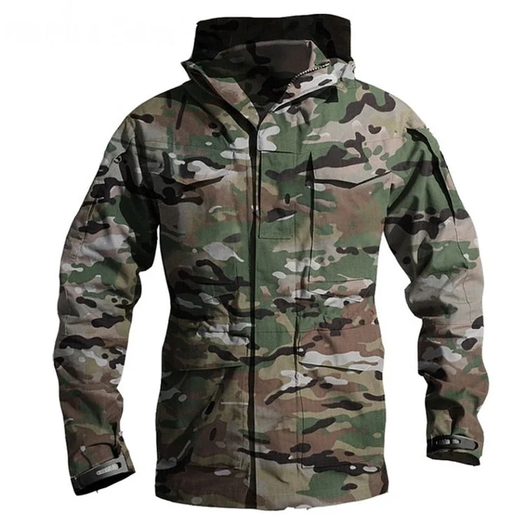 Aonga Men's Waterproof Jacket Military Tactical Clothing Autumn Army Camouflage Husband Men Windbreaker Hood Coat Bomber Male Jacket