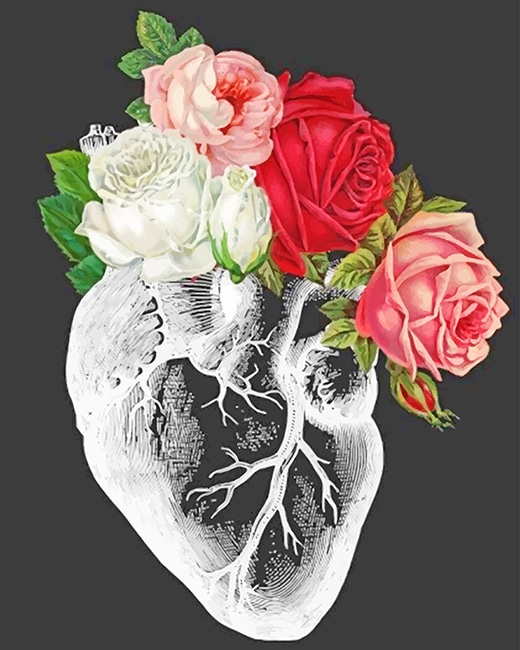 

Heart With Flowers – Paint By Numbers - 40*50CM, 501 Original