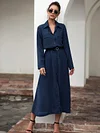 Button Shirt Collar Maxi Dress
